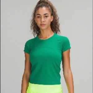 Lululemon swiftly tech short sleeve race length 10 emerald ice NET